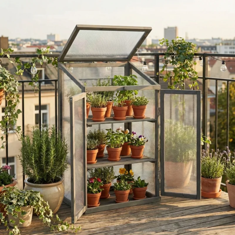 Altan drivhus i fyrretræ - 60X45X100 cm