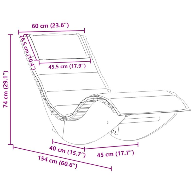 AkacieCharm - Gyngende liggestol med hynde