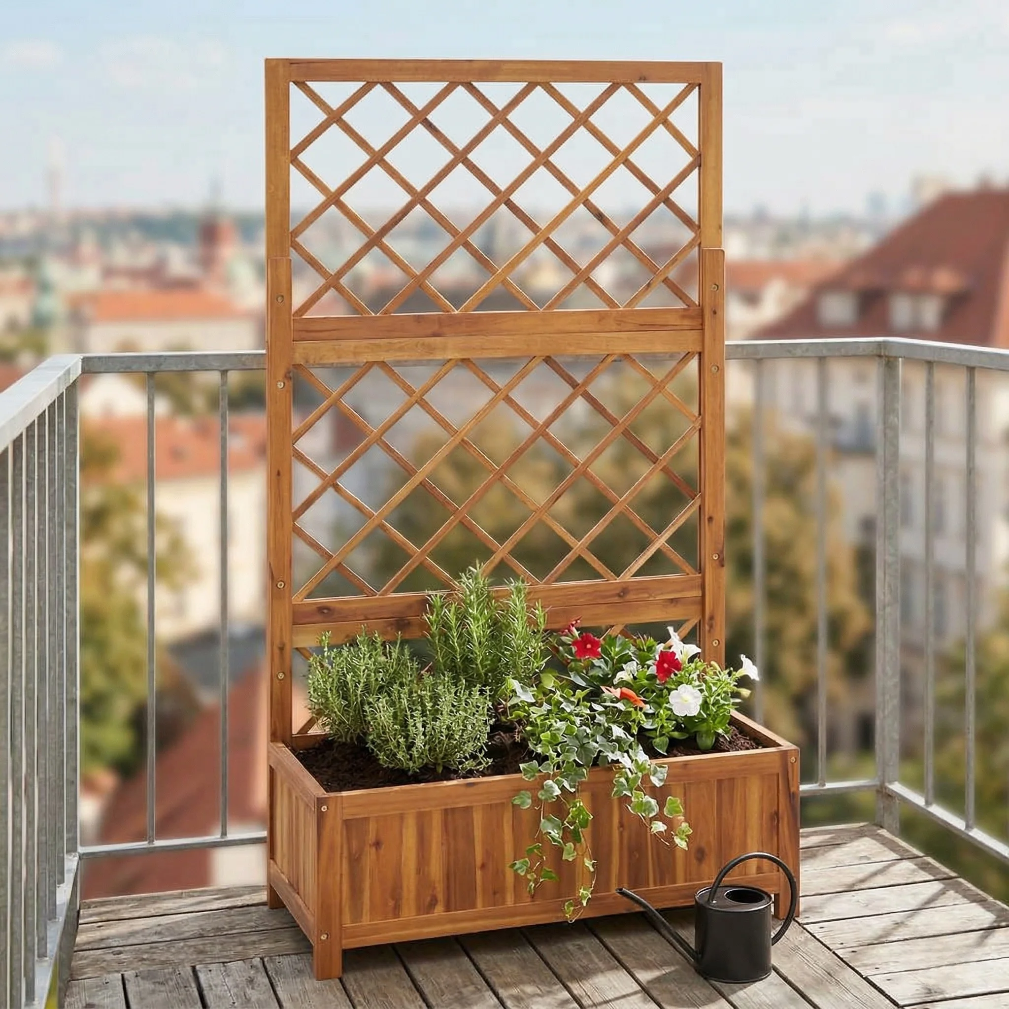 espalier med plantekasse