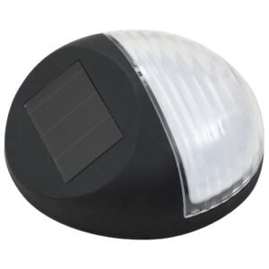 Sorte runde LED-solcellelamper til væg, pakke med 12 stk. – foto 3