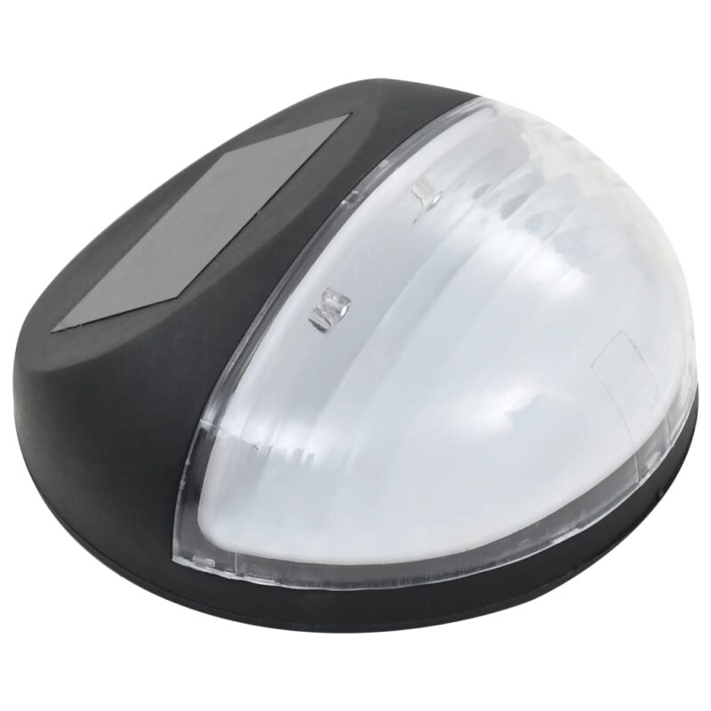 Sorte runde LED-solcellelamper til væg, pakke med 12 stk. – foto 4