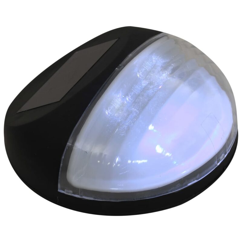 Sorte runde LED-solcellelamper til væg, pakke med 12 stk. – foto 6